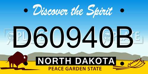 D60940B North Dakota License Plate