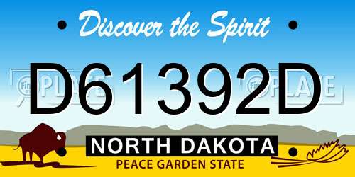 D61392D North Dakota License Plate
