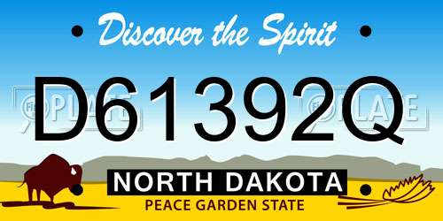 D61392Q North Dakota License Plate