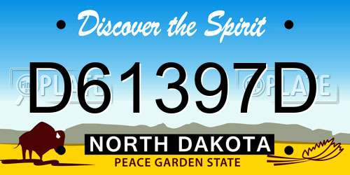 D61397D North Dakota License Plate