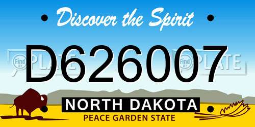 D626007 North Dakota License Plate