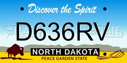 D636RV North Dakota License Plate