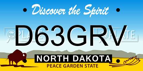D63GRV North Dakota License Plate