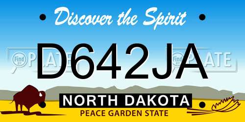 D642JA North Dakota License Plate