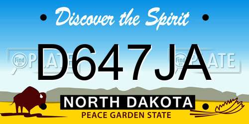 D647JA North Dakota License Plate