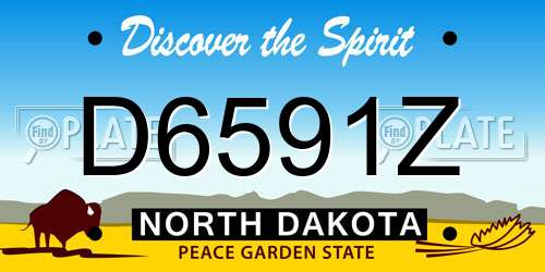 D6591Z North Dakota License Plate