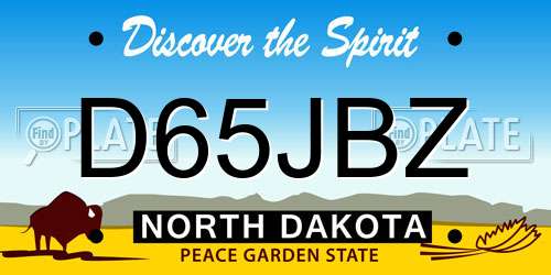 D65JBZ North Dakota License Plate