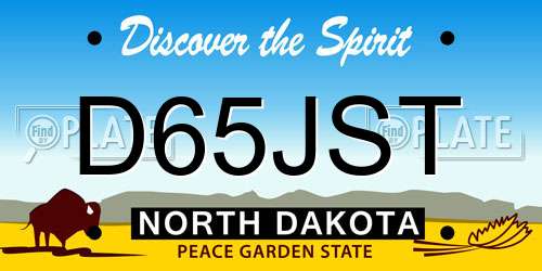 D65JST North Dakota License Plate