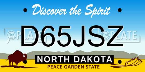D65JSZ North Dakota License Plate