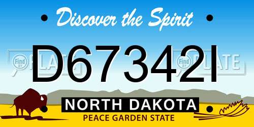 D67342I North Dakota License Plate