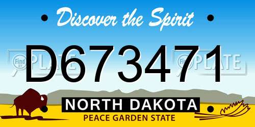 D673471 North Dakota License Plate