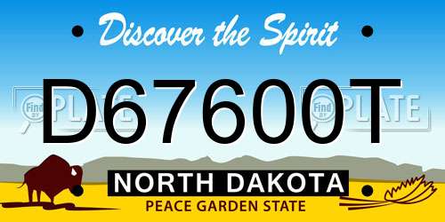D67600T North Dakota License Plate