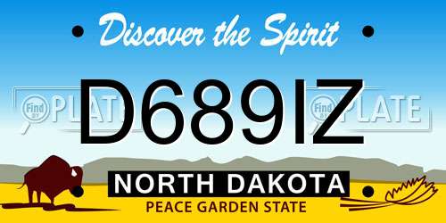 D689IZ North Dakota License Plate