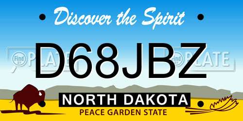 D68JBZ North Dakota License Plate