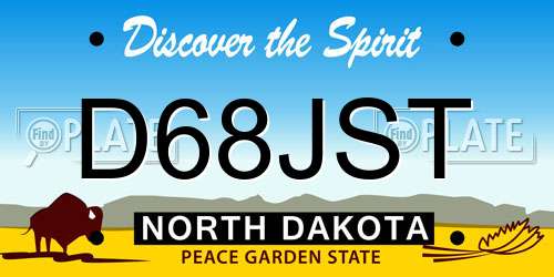 D68JST North Dakota License Plate