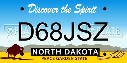 D68JSZ North Dakota License Plate