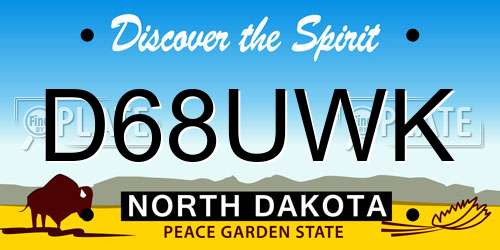 D68UWK North Dakota License Plate