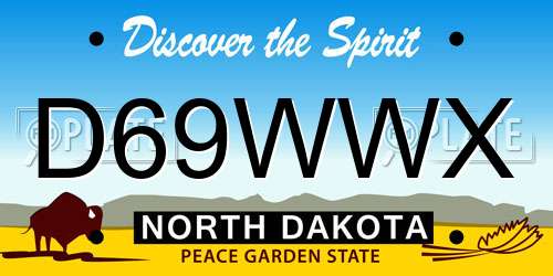 D69WWX North Dakota License Plate