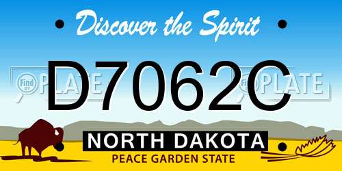 D7062C North Dakota License Plate