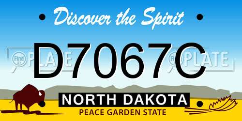 D7067C North Dakota License Plate