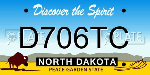D706TC North Dakota License Plate