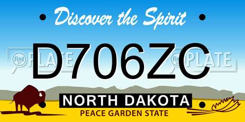 D706ZC North Dakota License Plate