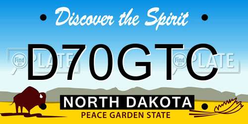 D70GTC North Dakota License Plate
