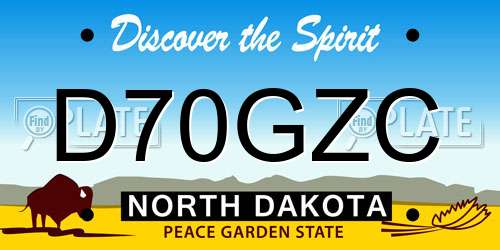 D70GZC North Dakota License Plate