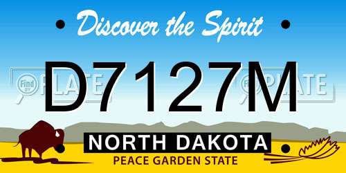 D7127M North Dakota License Plate