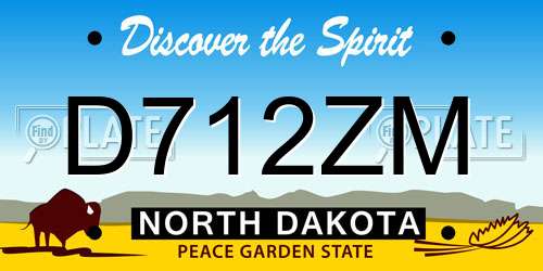 D712ZM North Dakota License Plate