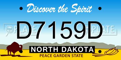 D7159D North Dakota License Plate