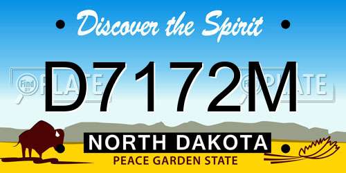 D7172M North Dakota License Plate