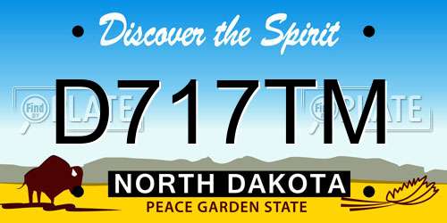 D717TM North Dakota License Plate