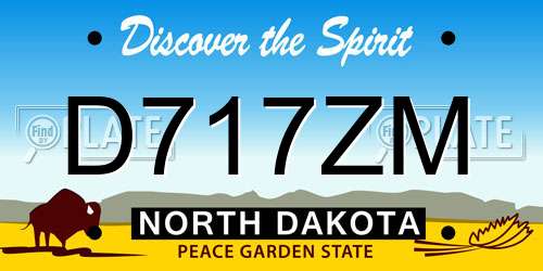 D717ZM North Dakota License Plate