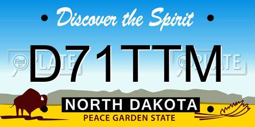 D71TTM North Dakota License Plate