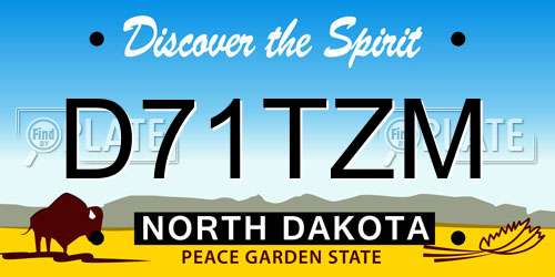 D71TZM North Dakota License Plate