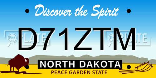 D71ZTM North Dakota License Plate