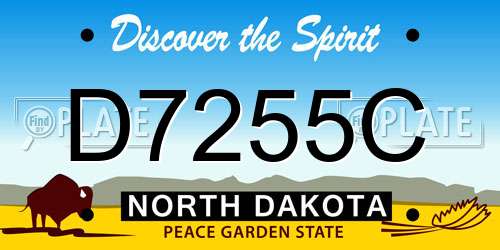 D7255C North Dakota License Plate