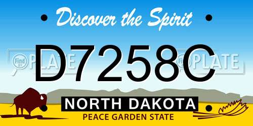D7258C North Dakota License Plate