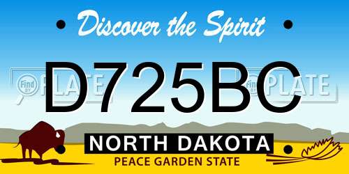D725BC North Dakota License Plate