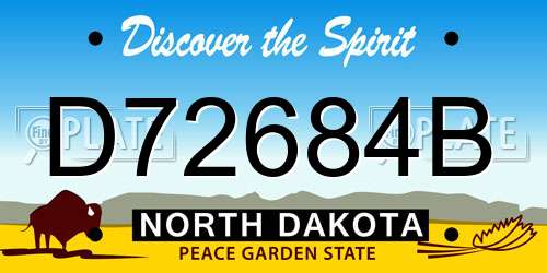 D72684B North Dakota License Plate