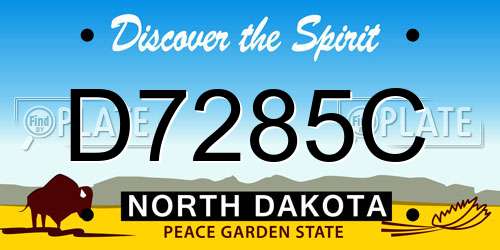D7285C North Dakota License Plate