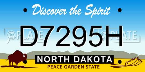 D7295H North Dakota License Plate