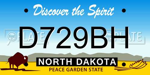 D729BH North Dakota License Plate