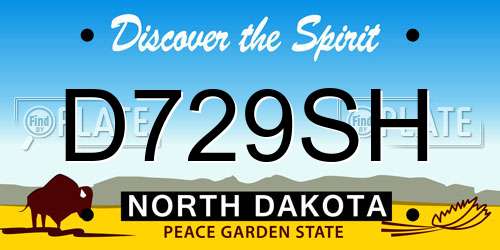 D729SH North Dakota License Plate