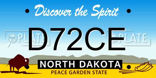 D72CE North Dakota License Plate