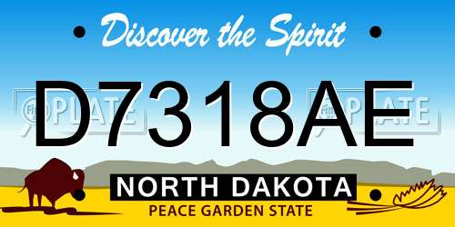 D7318AE North Dakota License Plate