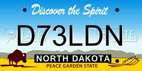D73LDN North Dakota License Plate