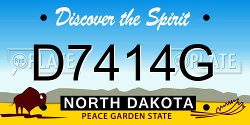 D7414G North Dakota License Plate