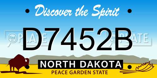D7452B North Dakota License Plate